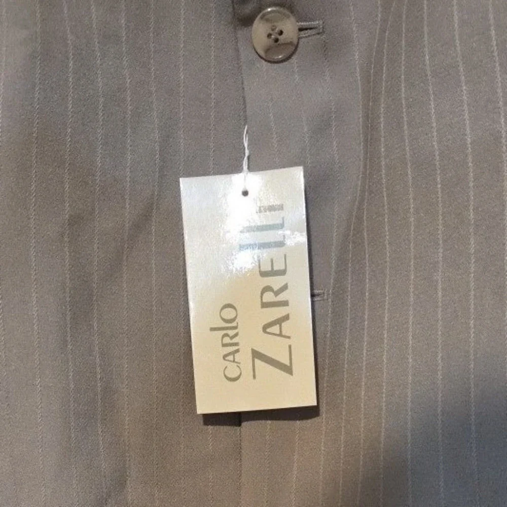 Carlo Zarelli Tan Pinstripe Suit Jacket, Men's 52R Blazer, Three Button, NWT‎